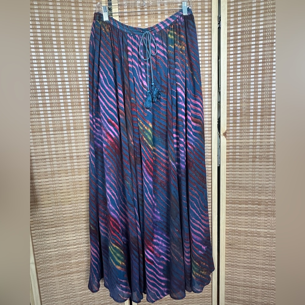 Free People Purple Tie Front Maxi Skirt